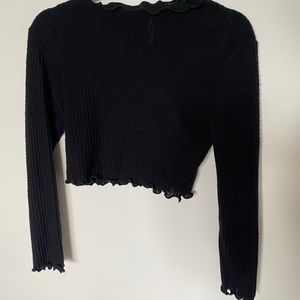 High neck black long sleeve